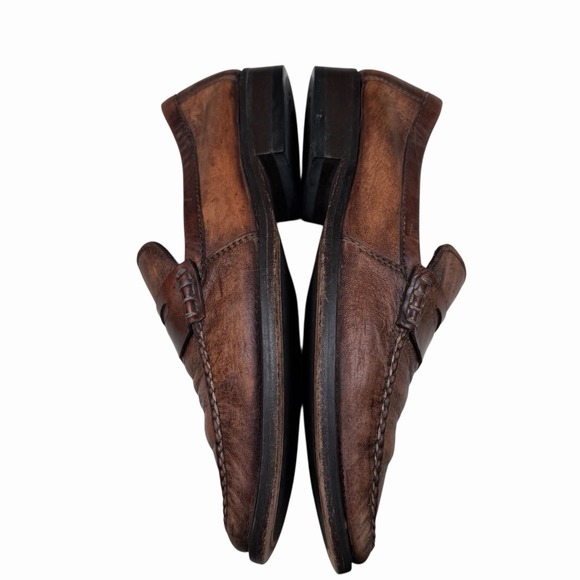 Franco Cuadra Shoes Mens Size 27.5 Brown Leather Loafers Slip‎ On Shoes main image 4